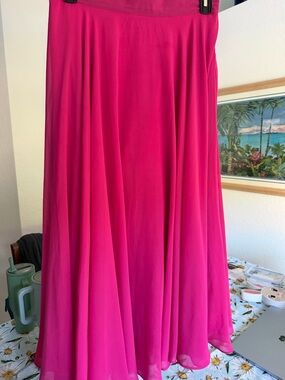 Chicwish Hot Pink Flowy Maxi Skirt